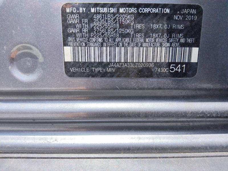 Aukcja sprzedaży 2020 Mitsubishi Outlander, vin: JA4AZ3A33LZ020936, numer aukcji: 61879696