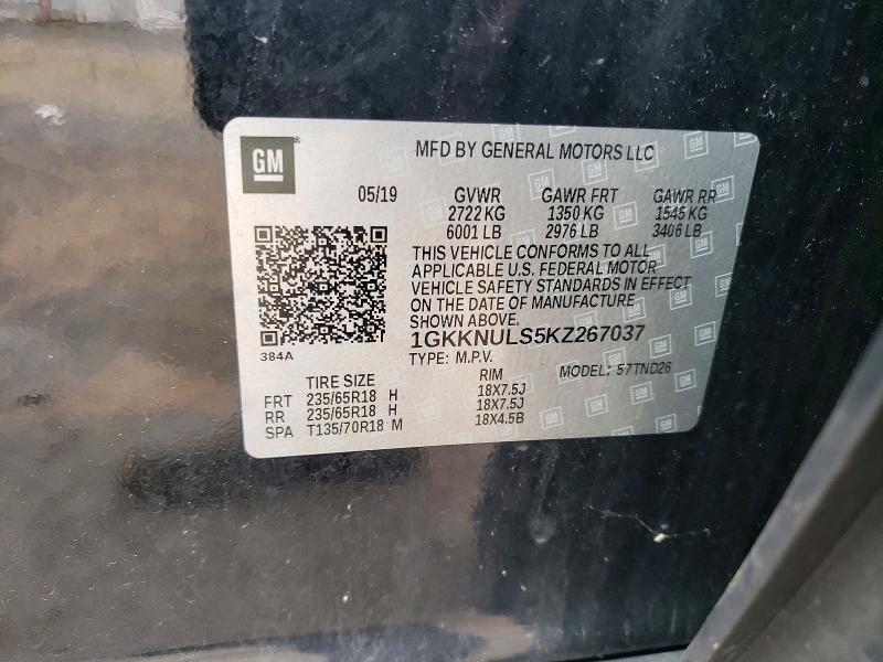 Aukcja sprzedaży 2019 Gmc Acadia, vin: 1GKKNULS5KZ267037, numer aukcji: 60780806