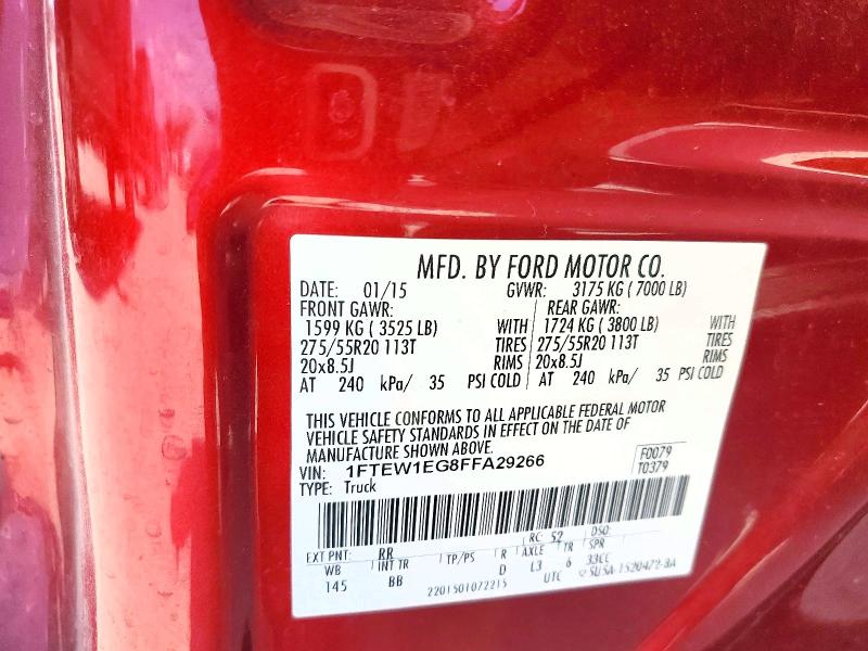 Aukcja sprzedaży 2015 Ford F150, vin: 1FTEW1EG8FFA29266, numer aukcji: 63357136