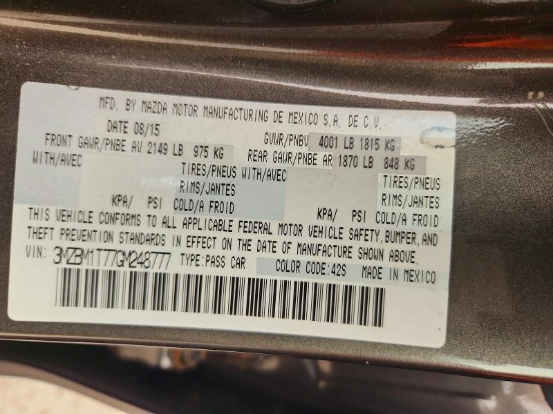 Aukcja sprzedaży 2016 Mazda 3, vin: 3MZBM1T77GM248777, numer aukcji: 61103466