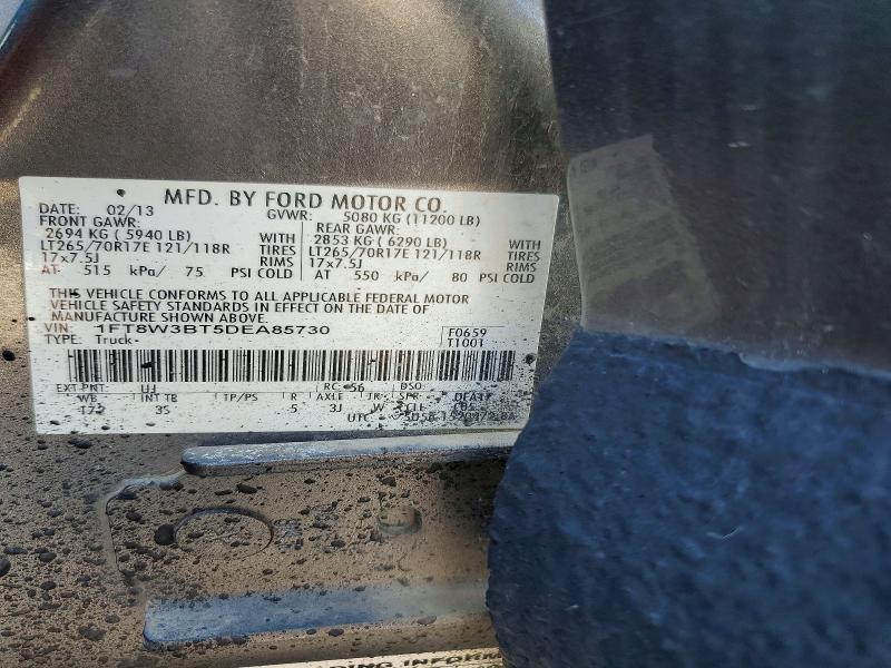 62033276 :رقم المزاد ، 1FT8W3BT5DEA85730 vin ، 2013 Ford F350 مزاد بيع