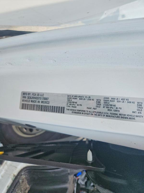 2026 Ram Promaster 2500 მანქანა იყიდება აუქციონზე, vin: 3C6LRVVG5TE170007, აუქციონის ნომერი: 62858816