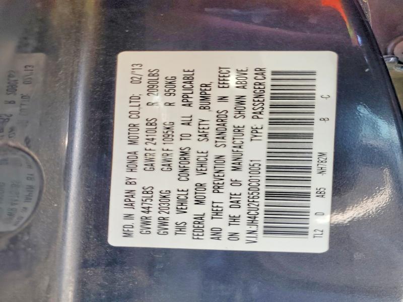 41633106 :رقم المزاد ، JH4CU2F65DC010051 vin ، 2013 Acura Tsx مزاد بيع