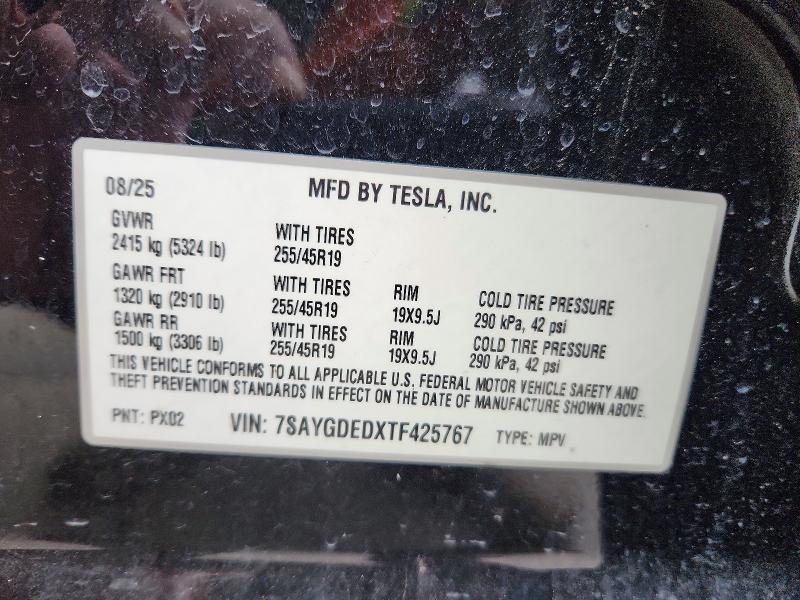 Продажа на аукционе авто 2026 Tesla Model Y, vin: 7SAYGDEDXTF425767, номер лота: 59920546