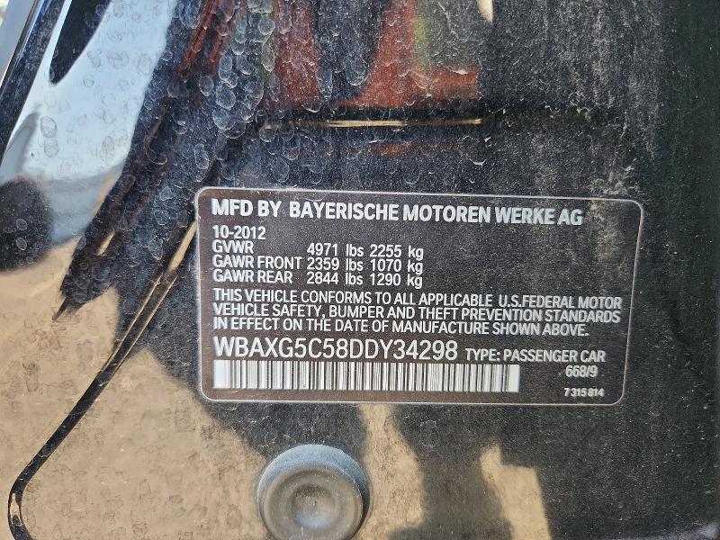 Продаж на аукціоні авто 2013 Bmw 528, vin: WBAXG5C58DDY34298, номер лоту: 60674436
