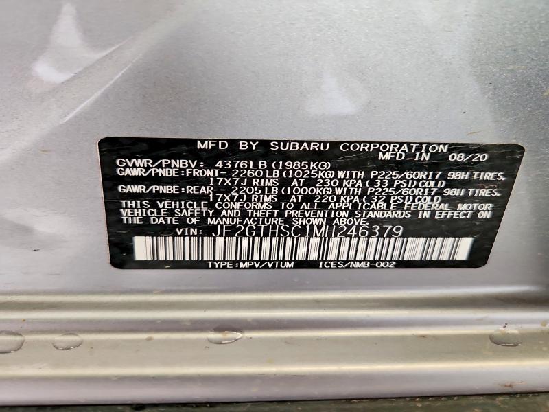 2021 Subaru Crosstrek მანქანა იყიდება აუქციონზე, vin: JF2GTHSC1MH246379, აუქციონის ნომერი: 60567626