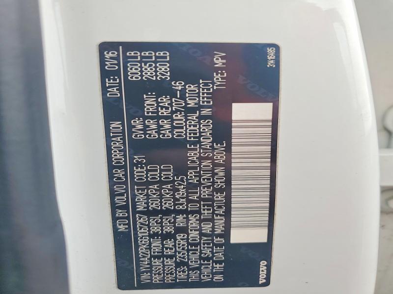 Aukcja sprzedaży 2016 Volvo Xc90, vin: YV4A22PK6G1067267, numer aukcji: 62289916