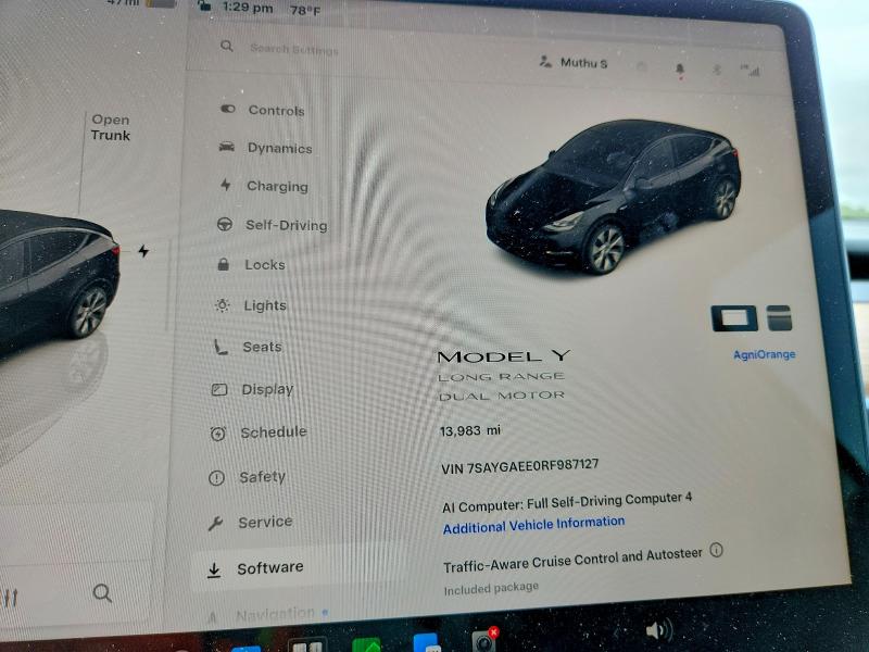 Продаж на аукціоні авто 2024 Tesla Model Y, vin: 7SAYGAEE0RF987127, номер лоту: 62706506