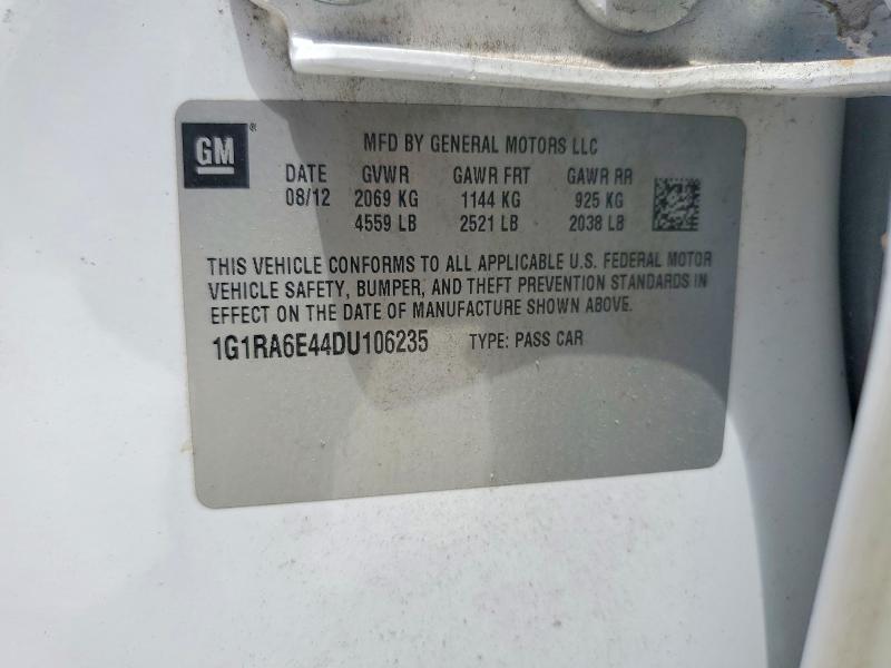62152596 :رقم المزاد ، 1G1RA6E44DU106235 vin ، 2013 Chevrolet Volt مزاد بيع