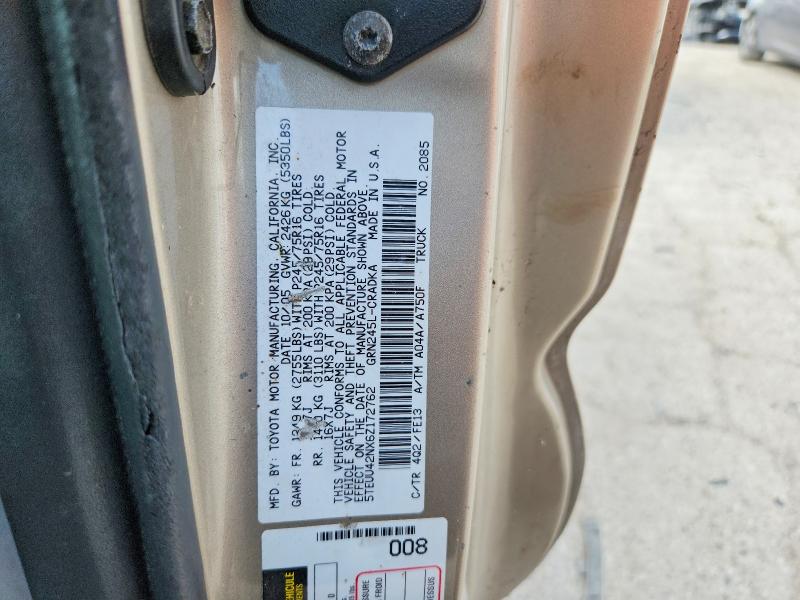 2006 Toyota Tacoma მანქანა იყიდება აუქციონზე, vin: 5TEUU42NX6Z172762, აუქციონის ნომერი: 59316336
