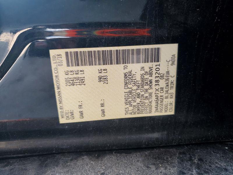 Продаж на аукціоні авто 2018 Nissan Maxima, vin: 1N4AA6AP7JC383201, номер лоту: 59080506