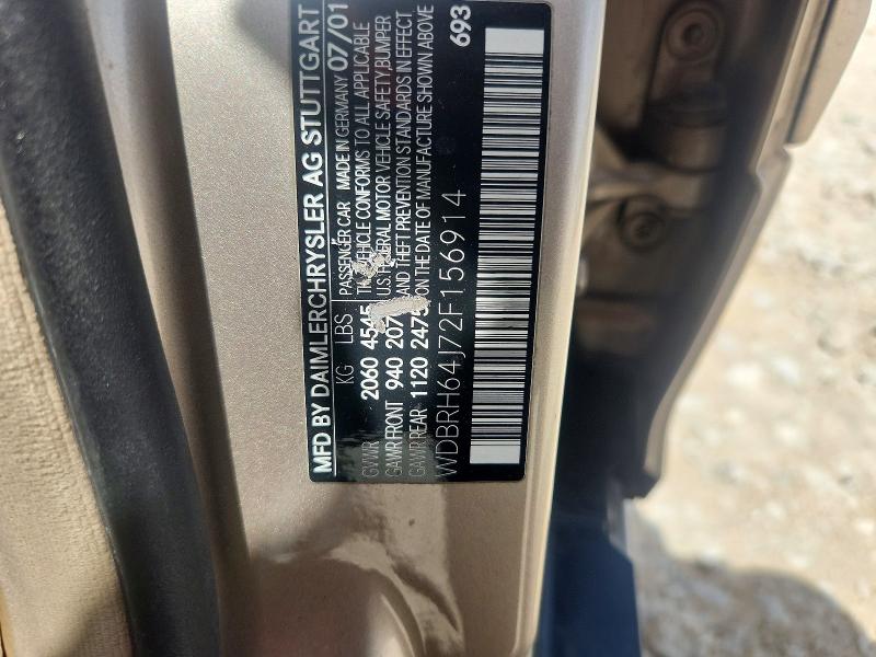 59902116 :رقم المزاد ، WDBRH64J72F156914 vin ، 2002 Mercedes-benz C مزاد بيع