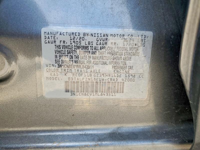 Aukcja sprzedaży 2021 Nissan Versa, vin: 3N1CN8EV1ML843511, numer aukcji: 59632096