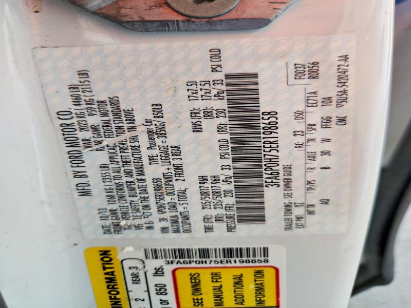 Продажа на аукционе авто 2014 Ford Fusion, vin: 3FA6P0H75ER198658, номер лота: 61157236