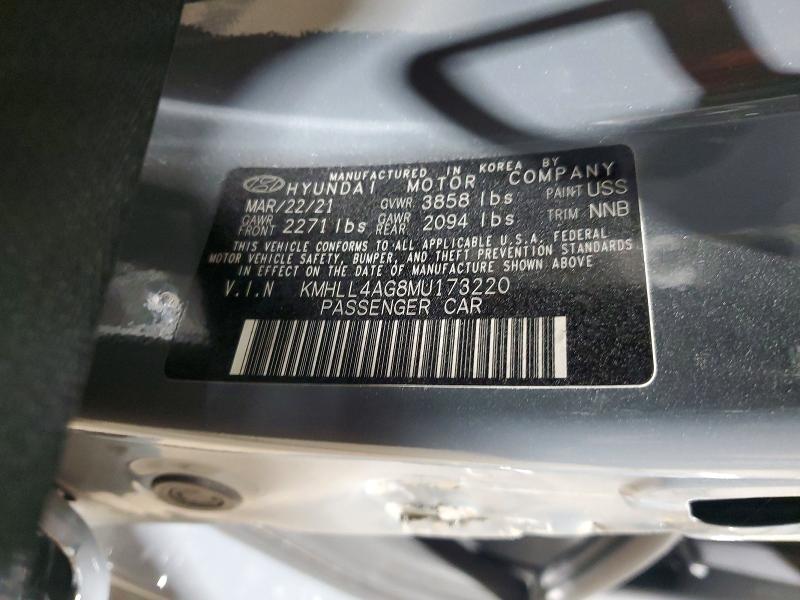 61148256 :رقم المزاد ، KMHLL4AG8MU173220 vin ، 2021 Hyundai Elantra مزاد بيع