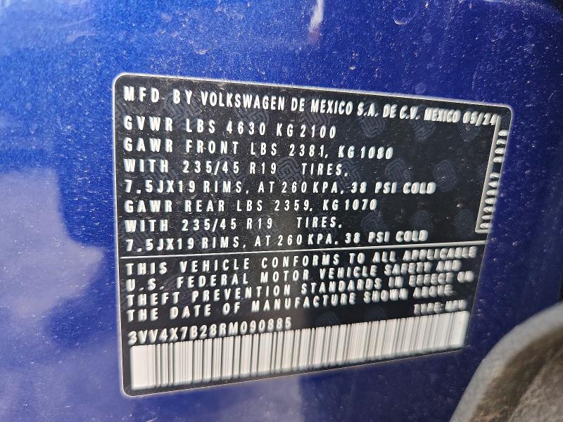 Продажа на аукционе авто 2024 Volkswagen Taos, vin: 3VV4X7B28RM090885, номер лота: 63112506