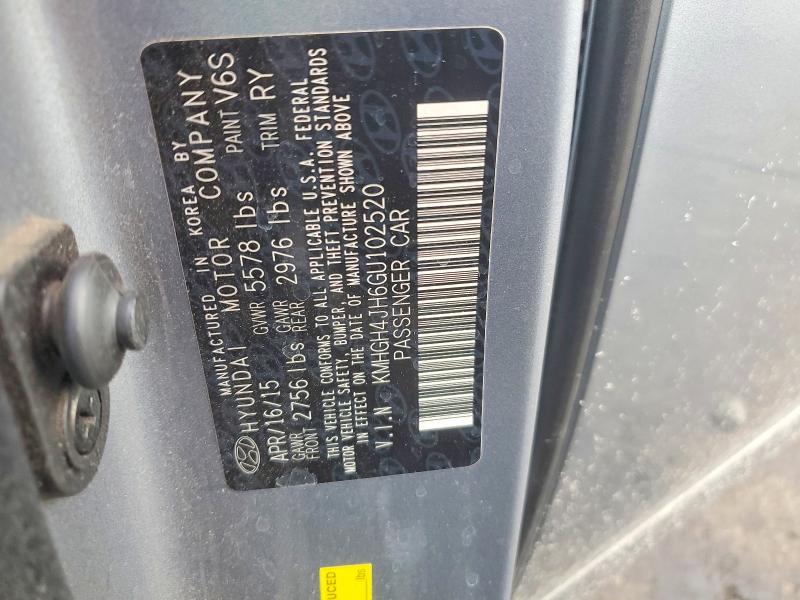 61163496 :رقم المزاد ، KMHGH4JH6GU102520 vin ، 2016 Hyundai Equus مزاد بيع