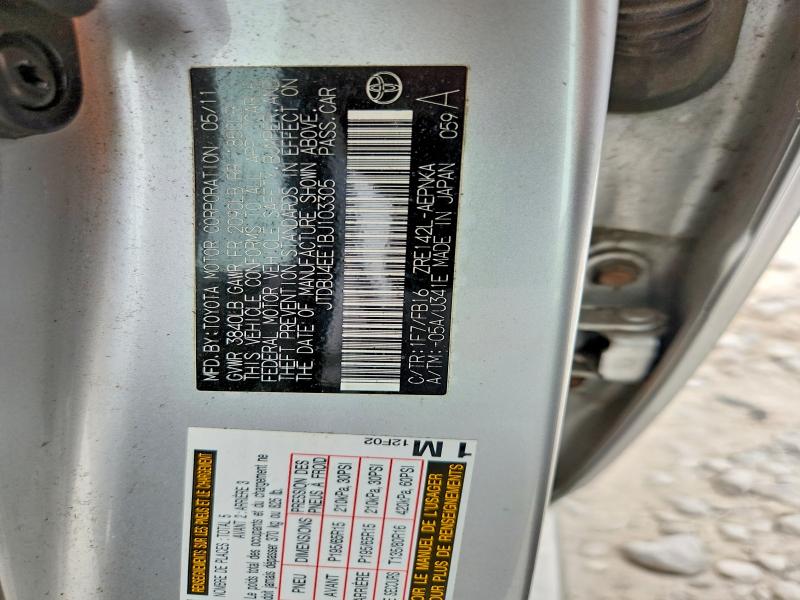 Aukcja sprzedaży 2011 Toyota Corolla, vin: JTDBU4EE1BJ103305, numer aukcji: 60852926