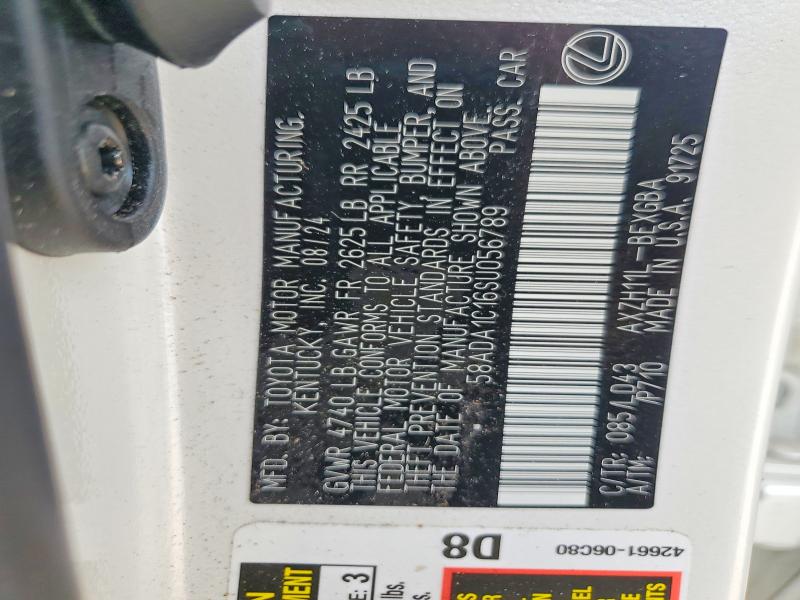 60114806 :رقم المزاد ، 58ADA1C16SU056789 vin ، 2025 Lexus Es 300h مزاد بيع