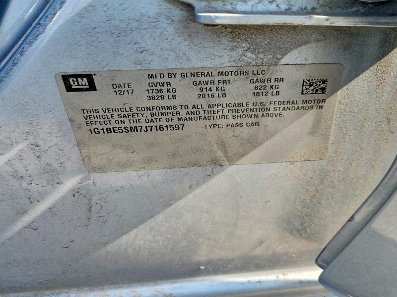 Продажа на аукционе авто 2018 Chevrolet Cruze, vin: 1G1BE5SM7J7161597, номер лота: 59680476