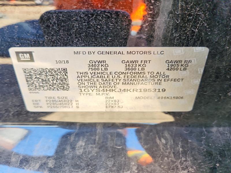 Продаж на аукціоні авто 2019 Cadillac Escalade, vin: 1GYS4HKJ4KR195319, номер лоту: 60582696