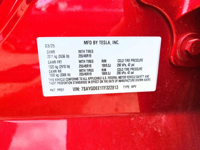 62443196 :رقم المزاد ، 7SAYGDEE1TF322813 vin ، 2026 Tesla Model Y مزاد بيع