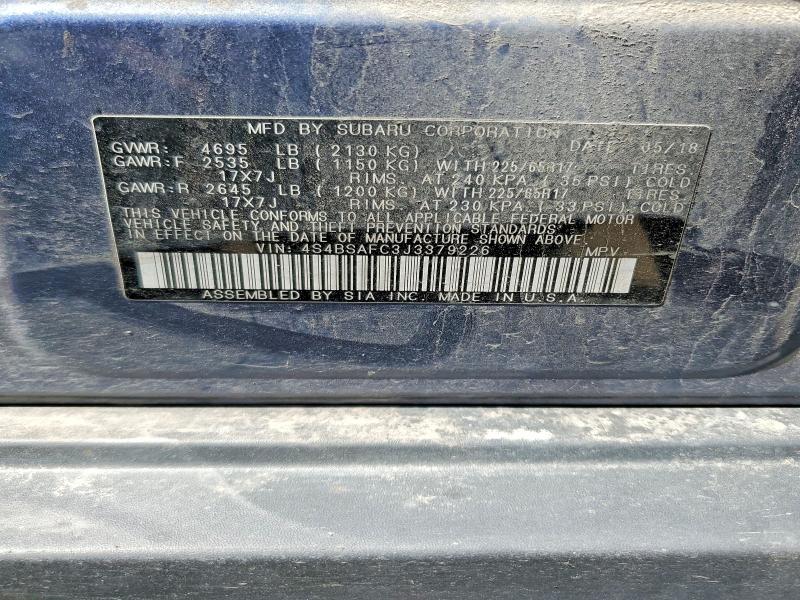 Aukcja sprzedaży 2018 Subaru Outback, vin: 4S4BSAFC3J3379226, numer aukcji: 59920986