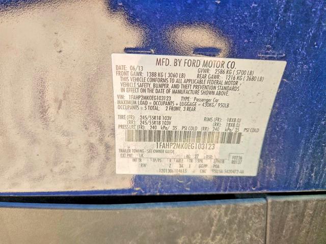 2014 Ford Taurus მანქანა იყიდება აუქციონზე, vin: 1FAHP2MK0EG103123, აუქციონის ნომერი: 60553646