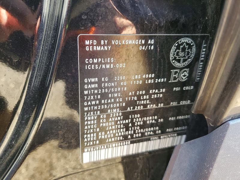 Продаж на аукціоні авто 2016 Volkswagen Tiguan, vin: WVGJV7AX1GW606808, номер лоту: 62624416