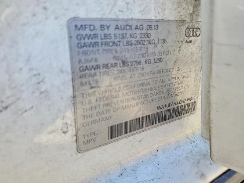 Aukcja sprzedaży 2013 Audi A4 Allroad, vin: WA1UFAFL0DA246841, numer aukcji: 58206186