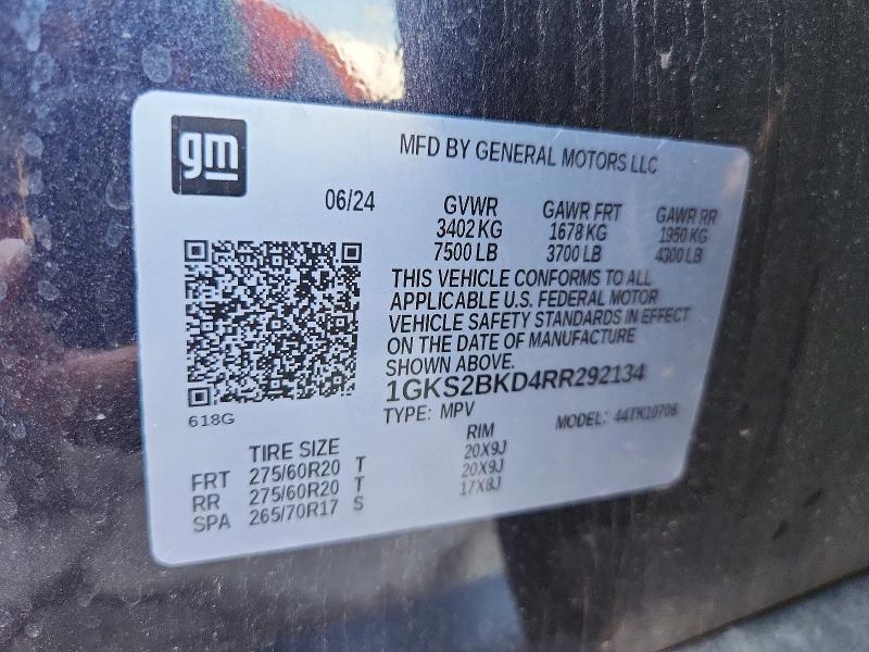 Продаж на аукціоні авто 2024 Gmc Yukon, vin: 1GKS2BKD4RR292134, номер лоту: 59294076