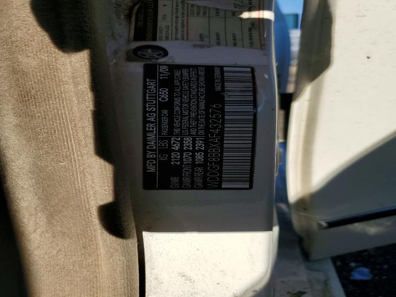 62526836 :رقم المزاد ، WDDGF8BBXAF432576 vin ، 2010 Mercedes-benz C مزاد بيع