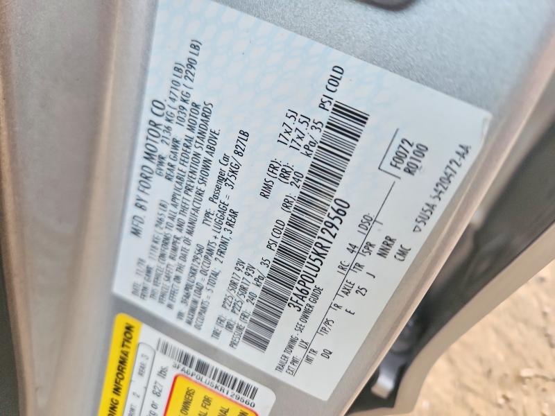 Aukcja sprzedaży 2019 Ford Fusion, vin: 3FA6P0LU5KR129560, numer aukcji: 62580076