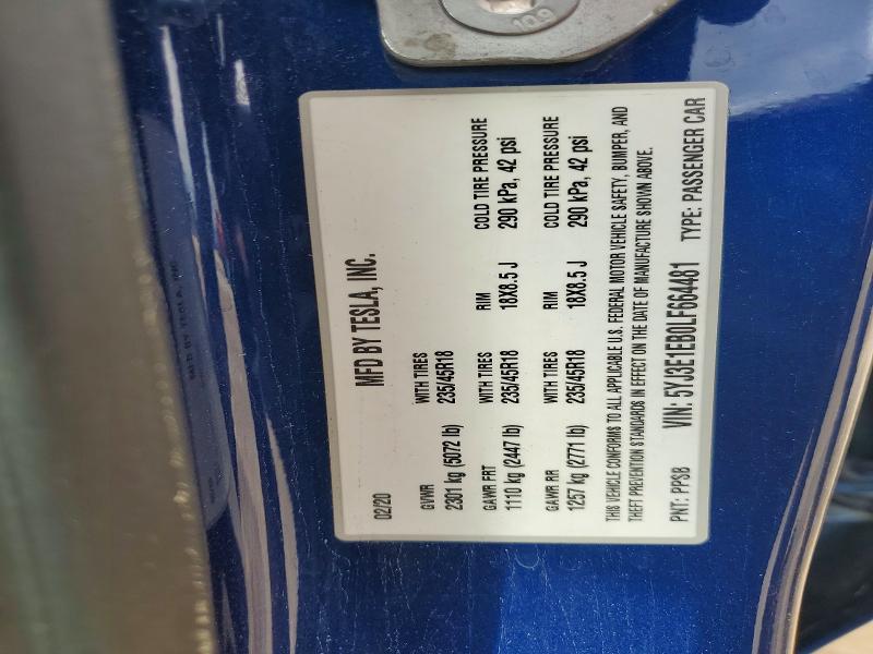 Продаж на аукціоні авто 2020 Tesla Model 3, vin: 5YJ3E1EB0LF664481, номер лоту: 63240656