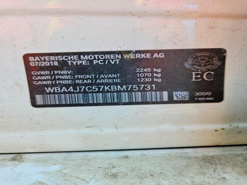Продаж на аукціоні авто 2019 Bmw 440xi, vin: WBA4J7C57KBM75731, номер лоту: 62222206