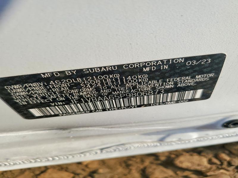 Aukcja sprzedaży 2023 Subaru Wrx, vin: JF1VBAA65P9806873, numer aukcji: 62037916