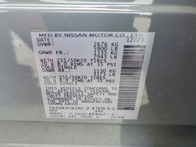 Продаж на аукціоні авто 2024 Nissan Pathfinder, vin: 5N1DR3CB2RC239935, номер лоту: 60589746