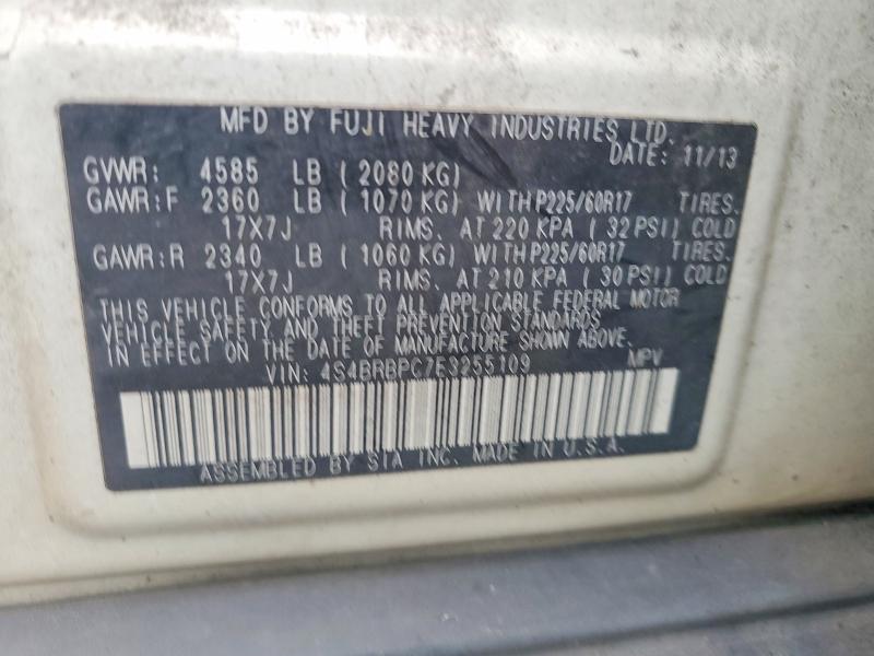 Продаж на аукціоні авто 2014 Subaru Outback, vin: 4S4BRBPC7E3255109, номер лоту: 62440566