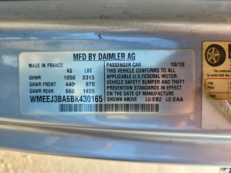 Продажа на аукционе авто 2011 Smart Fortwo, vin: WMEEJ3BA6BK430165, номер лота: 59229616