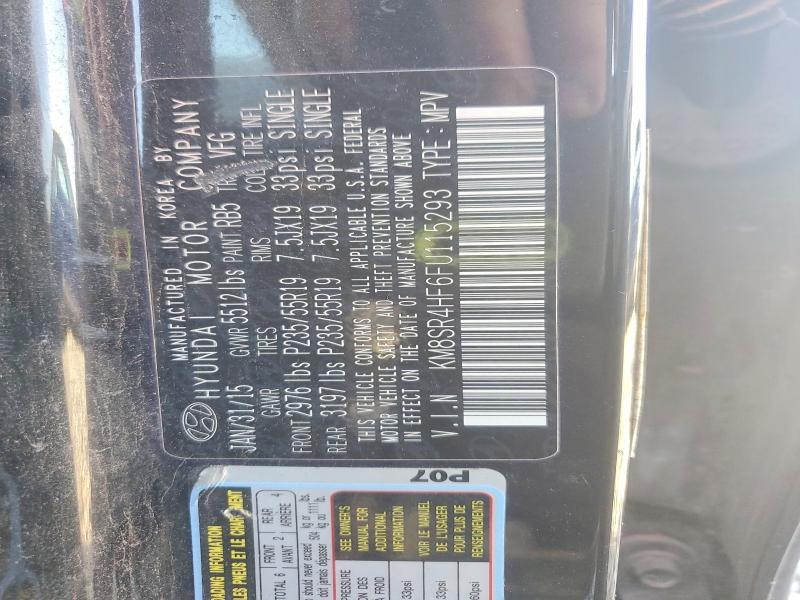 61296146 :رقم المزاد ، KM8SR4HF6FU115293 vin ، 2015 Hyundai Santa Fe مزاد بيع