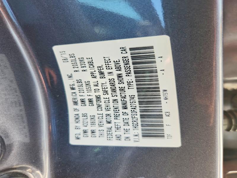 Aukcja sprzedaży 2015 Honda Accord, vin: 1HGCR2F50FA275745, numer aukcji: 60292476