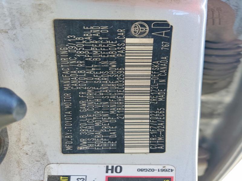 Aukcja sprzedaży 2014 Toyota Corolla, vin: 2T1BURHEXEC032596, numer aukcji: 61020216