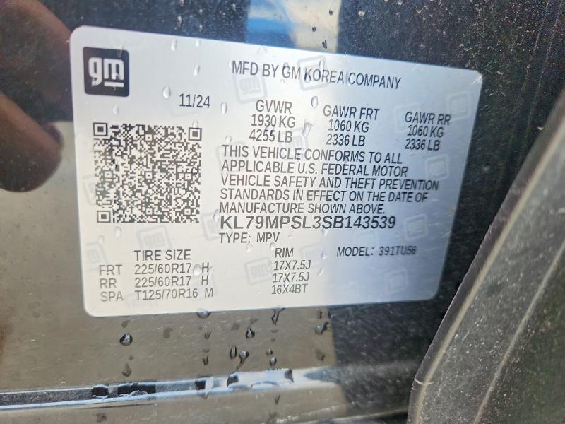 Продаж на аукціоні авто 2025 Chevrolet Trailblazer, vin: KL79MPSL3SB143539, номер лоту: 59384106