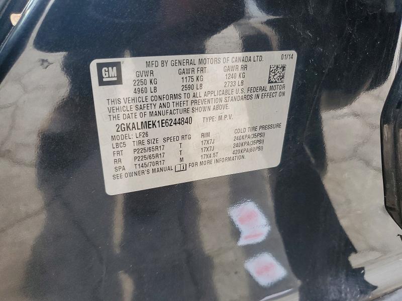 Aukcja sprzedaży 2014 Gmc Terrain, vin: 2GKALMEK1E6244840, numer aukcji: 60038386