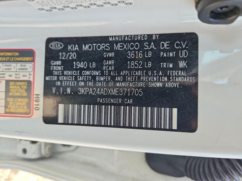 Aukcja sprzedaży 2021 Kia Rio, vin: 3KPA24ADXME371705, numer aukcji: 63208856