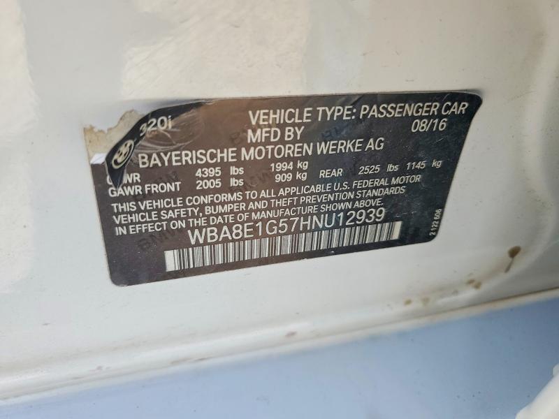 Продажа на аукционе авто 2017 Bmw 320, vin: WBA8E1G57HNU12939, номер лота: 61937856
