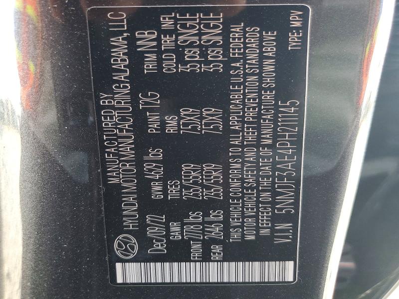 Aukcja sprzedaży 2023 Hyundai Tucson, vin: 5NMJF3AE4PH211145, numer aukcji: 60392326