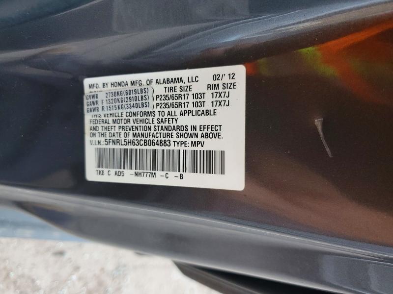 Продажа на аукционе авто 2012 Honda Odyssey, vin: 5FNRL5H63CB064883, номер лота: 61185526