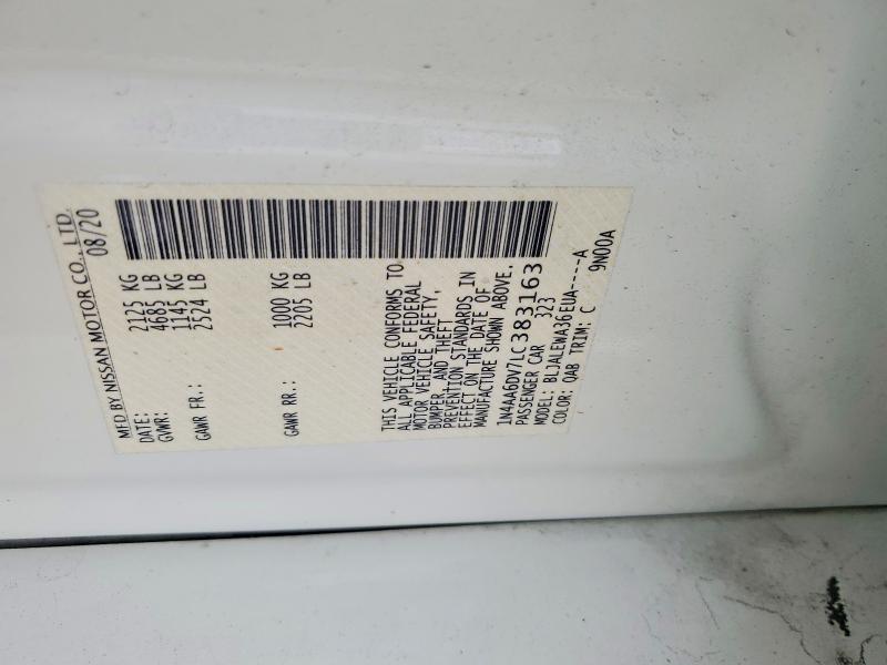Продаж на аукціоні авто 2020 Nissan Maxima, vin: 1N4AA6DV7LC383163, номер лоту: 60771656