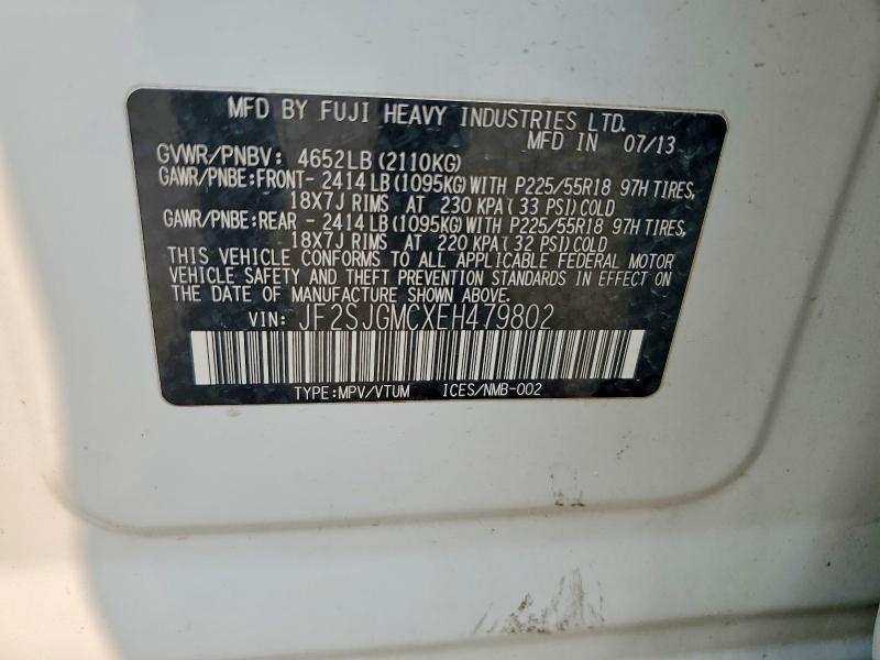 63231306 :رقم المزاد ، JF2SJGMCXEH479802 vin ، 2014 Subaru Forester مزاد بيع